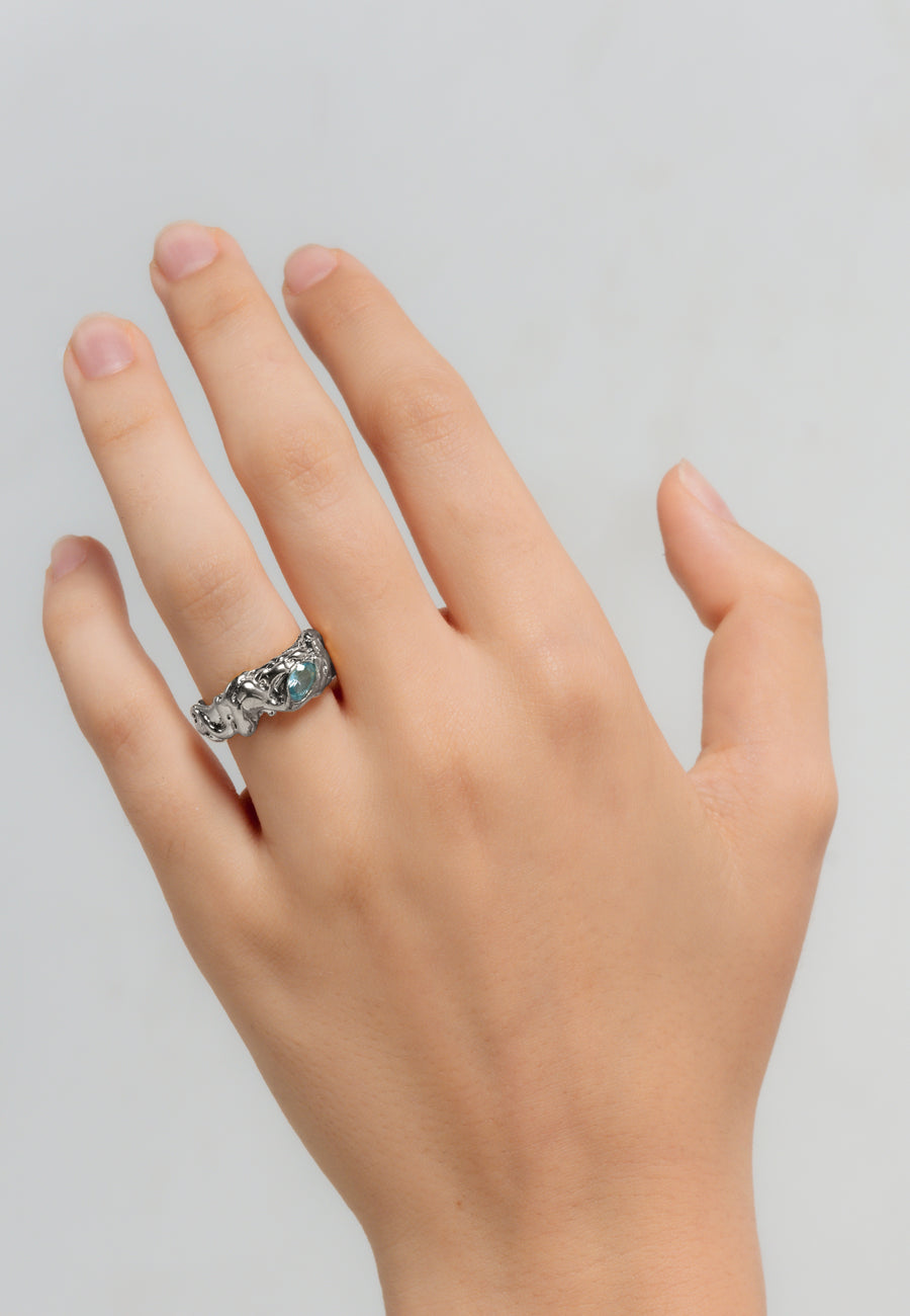 Lavani Anillo Judy Aguamarina Plata