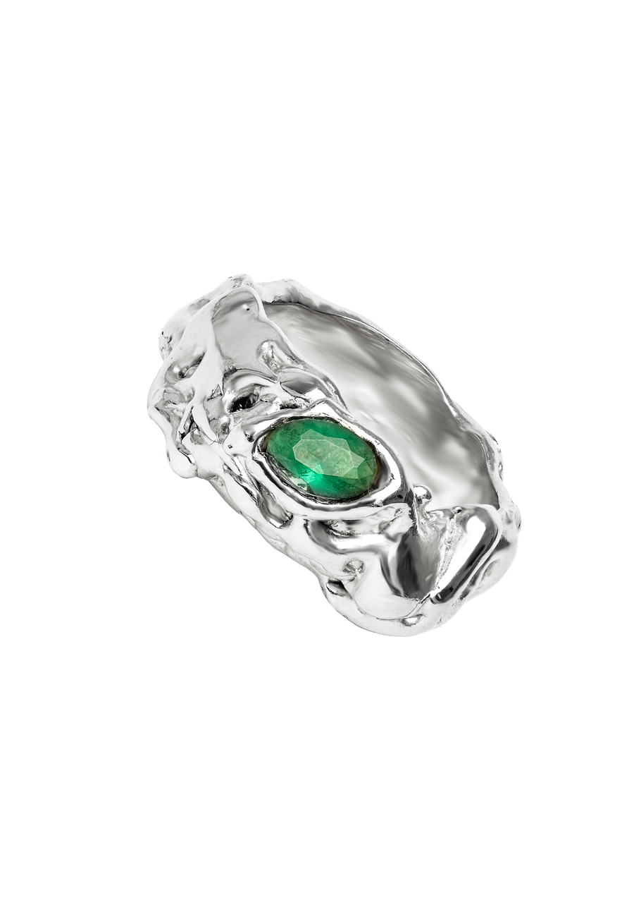 lavani Anillo Judy Verde Plata