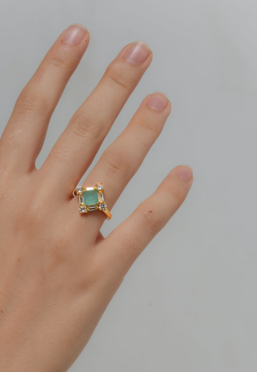 Lavani Anillo Polaris Aguamarina