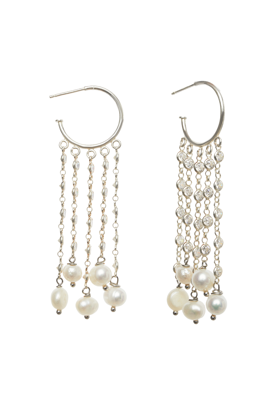 lavani Aros de plata Vega con Perlas