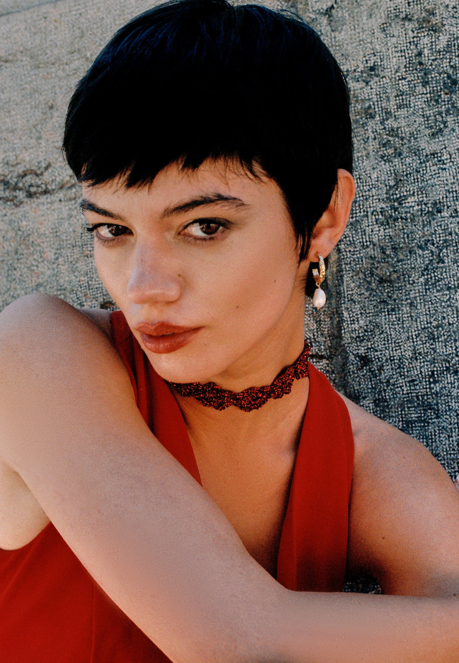 Lavani Choker Clover Gertrudis Rojo