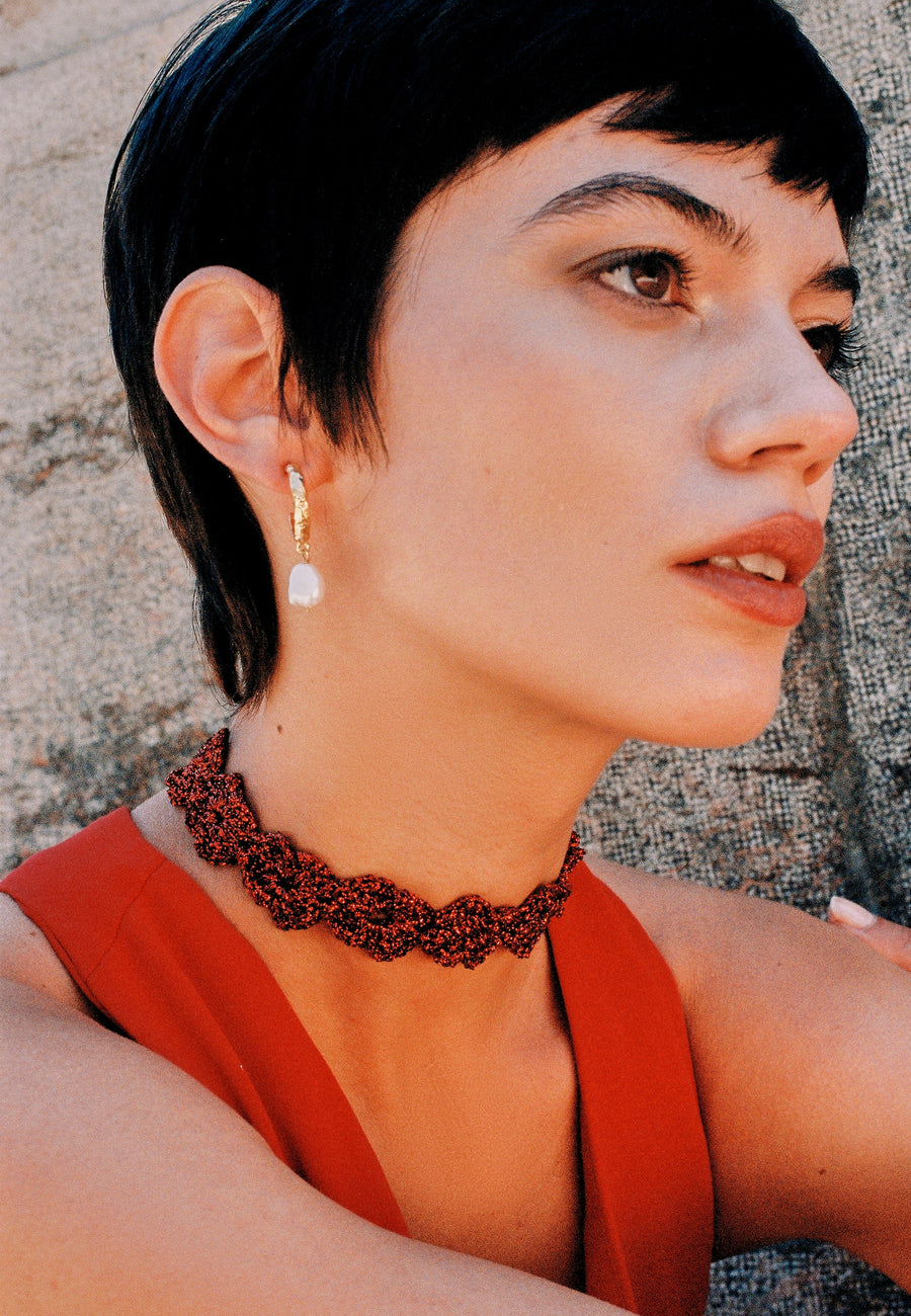 Lavani Choker Clover Gertrudis Rojo