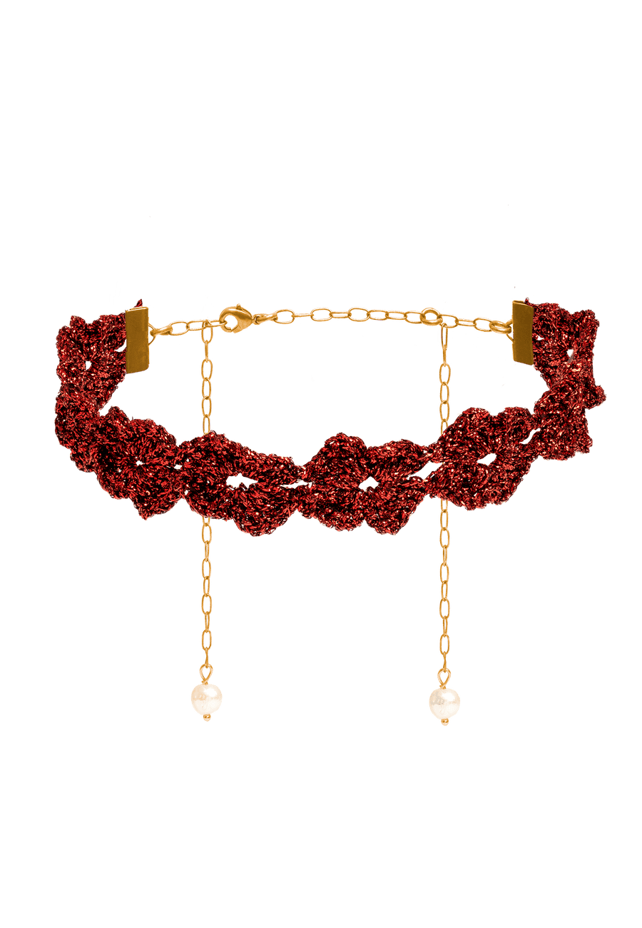 lavani Choker Clover Gertrudis Rojo