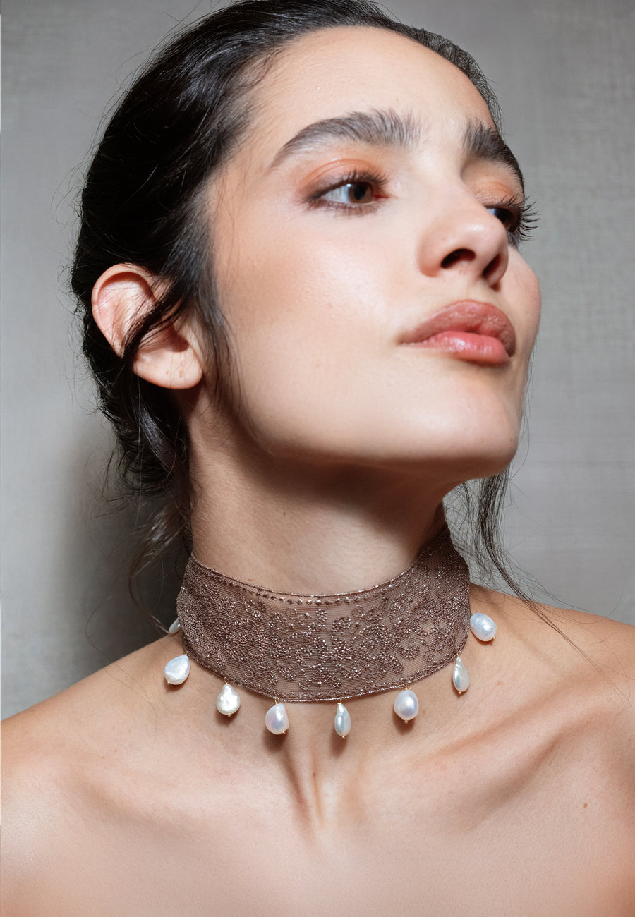 lavani Choker Elva Oro Viejo