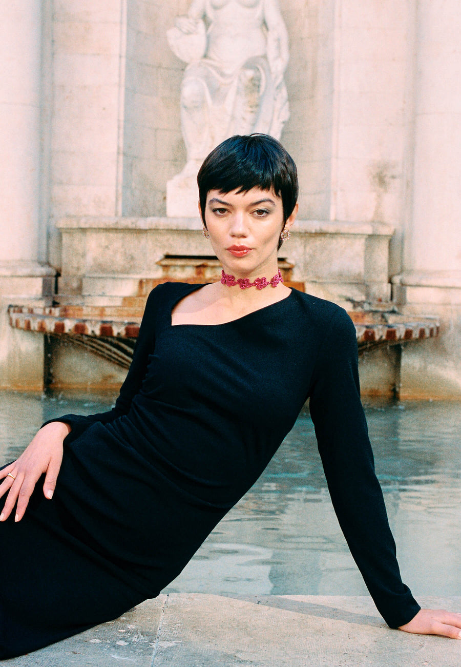 Lavani Choker Flower Binibeca Fucsia