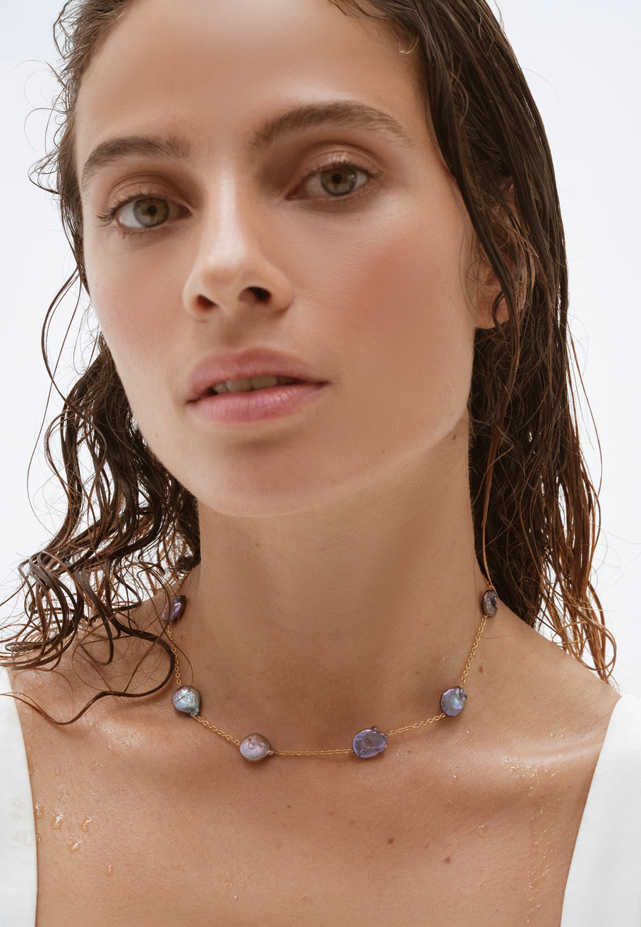 Lavani Choker Perla Gris Siena