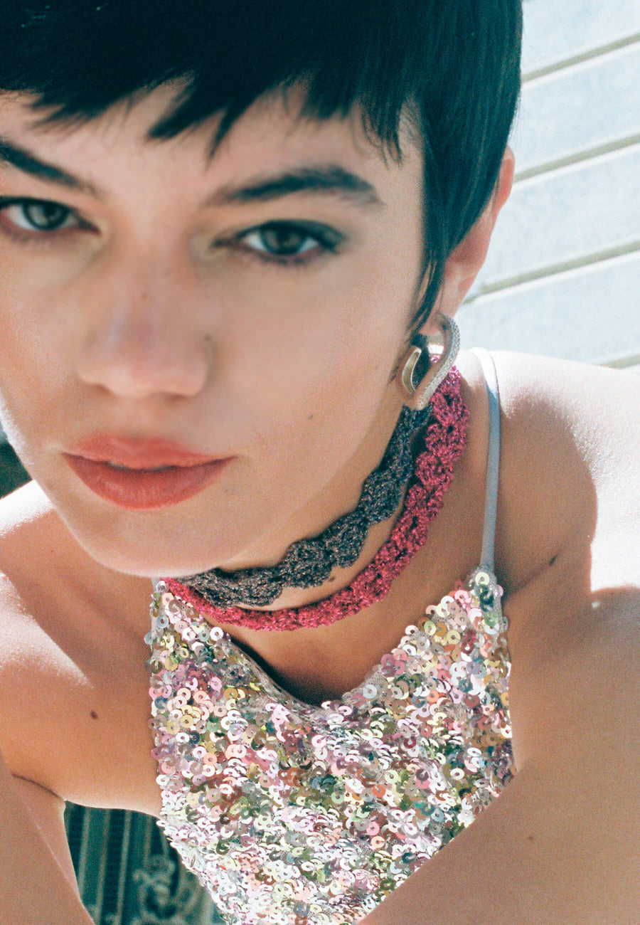 Lavani Choker Spike Pitiusas Fucsia