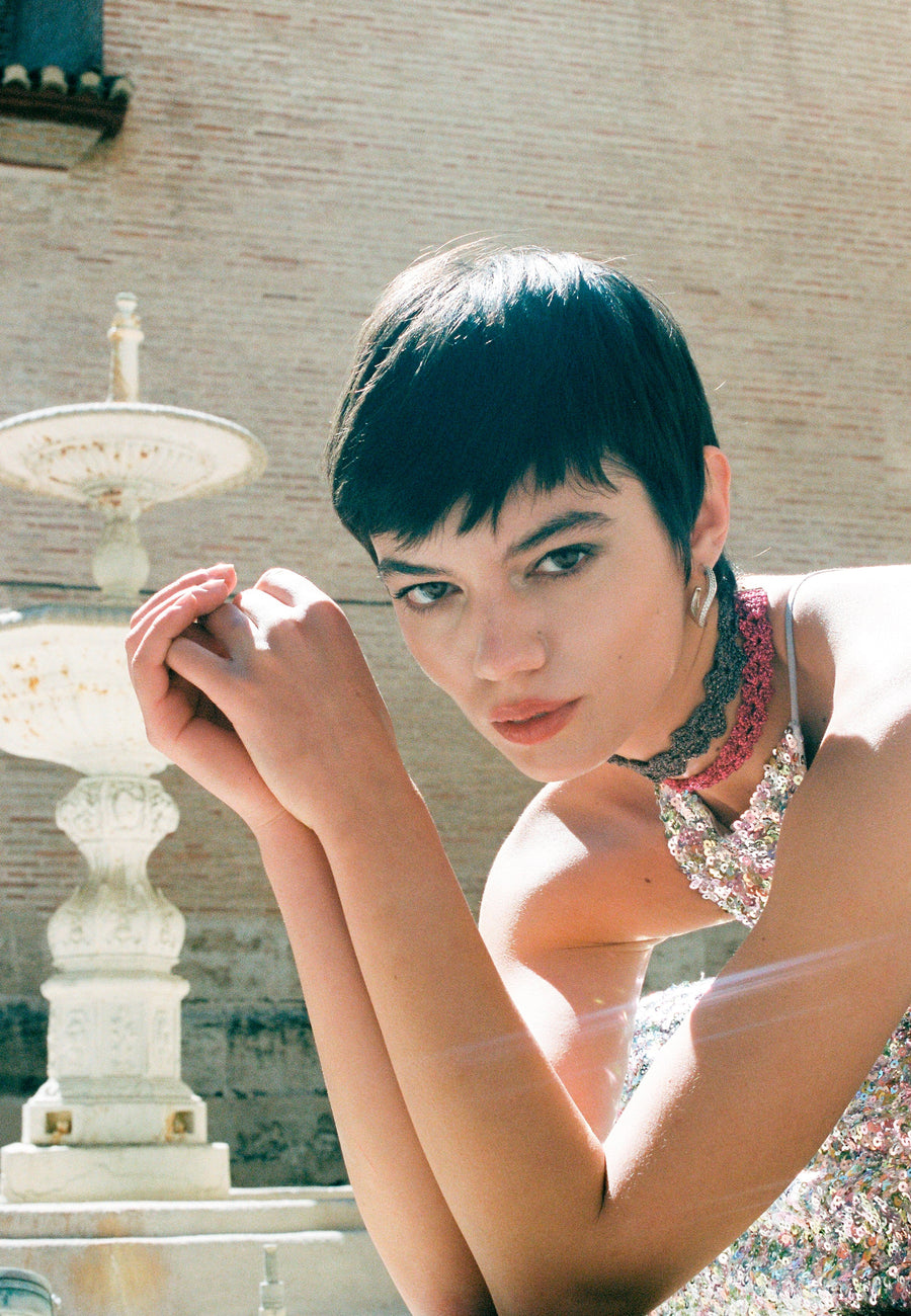 Lavani Choker Spike Pitiusas Fucsia