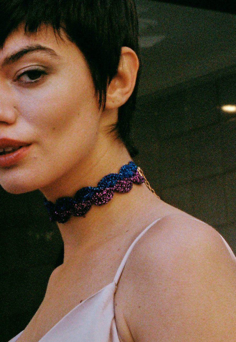 Lavani Choker Vibrant Deyá Morado Y Azul