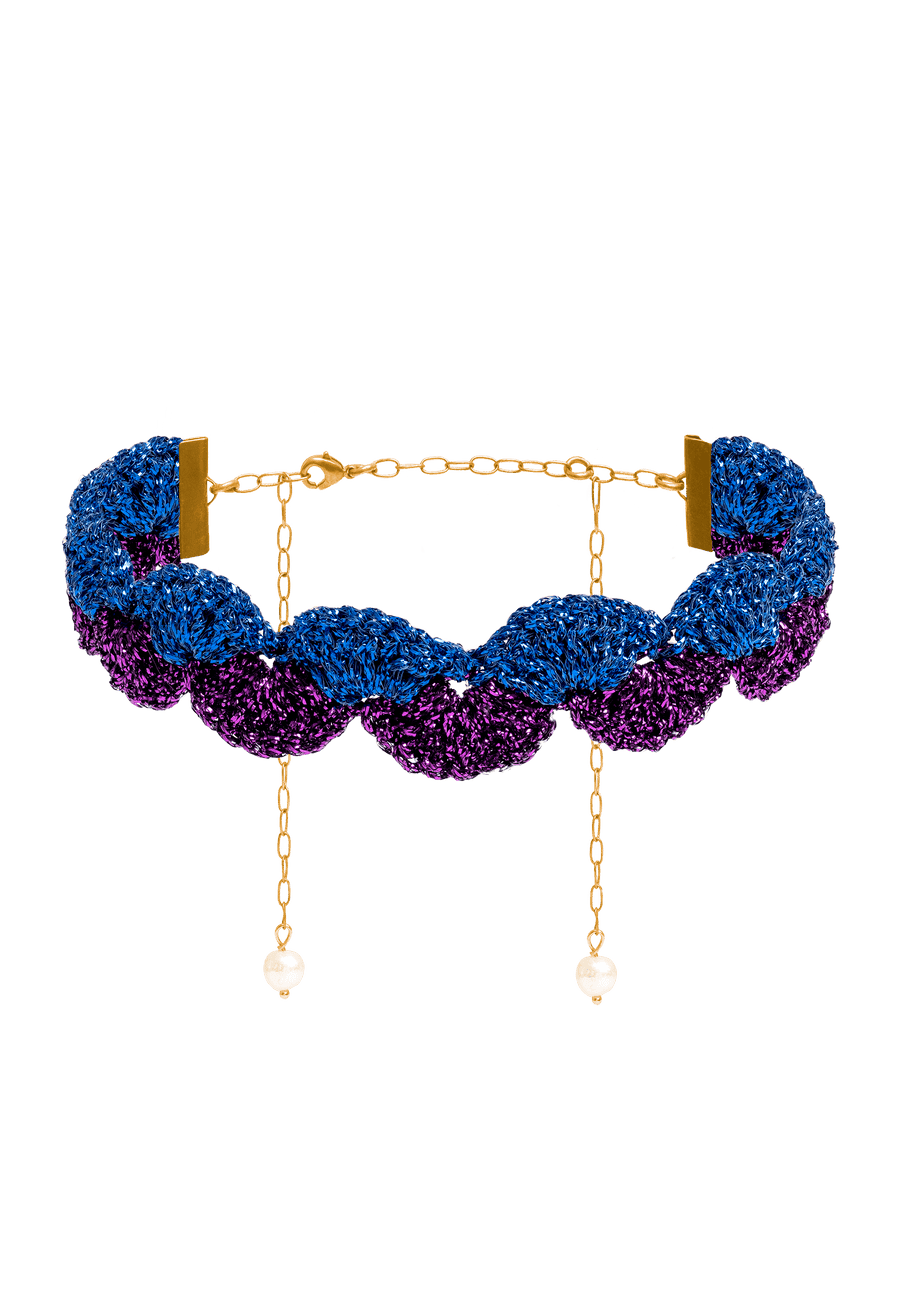 lavani Choker Vibrant Deyá Morado y Azul