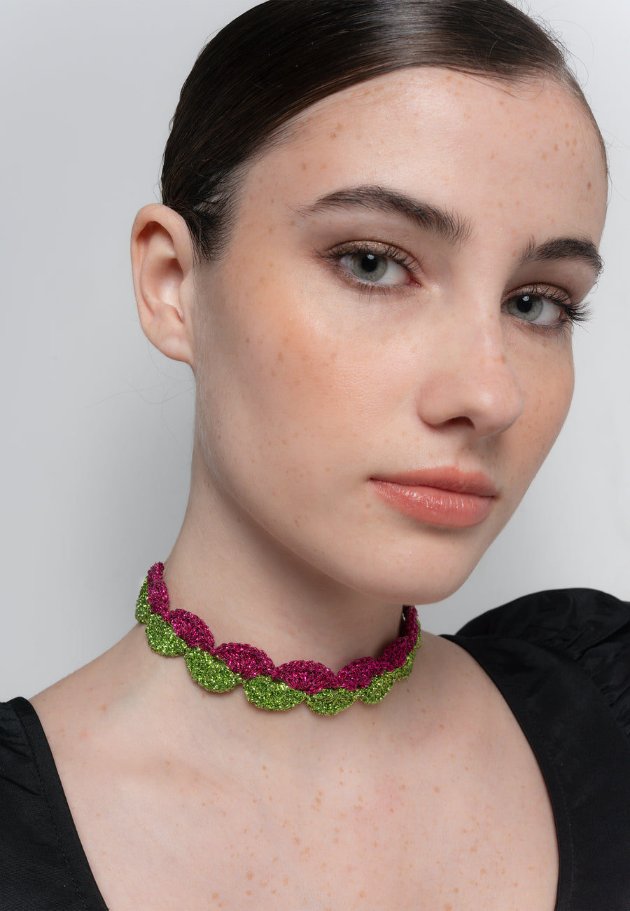 Lavani Choker Vibrant Deyá Verde Y Fucsia