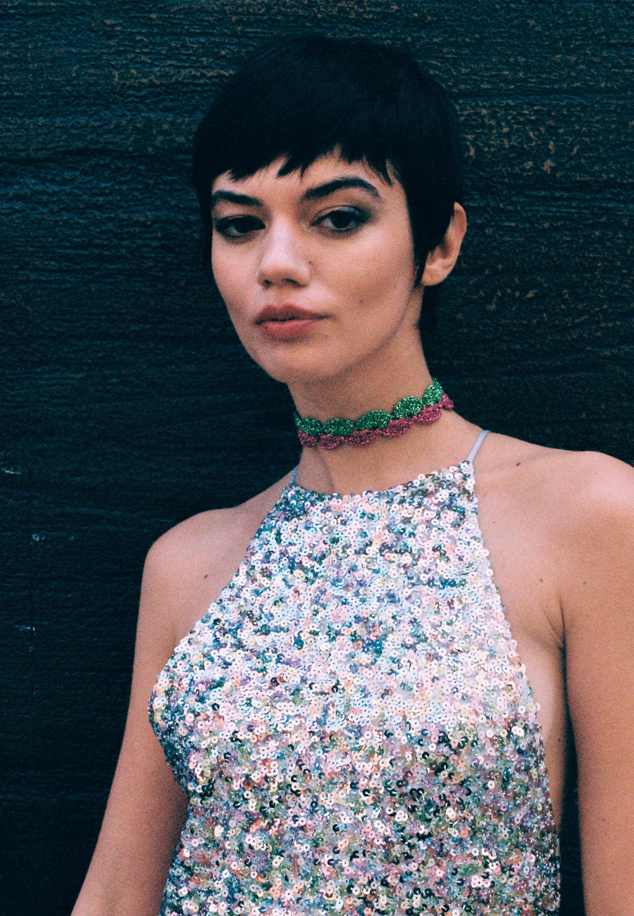 Lavani Choker Vibrant Deyá Verde Y Fucsia