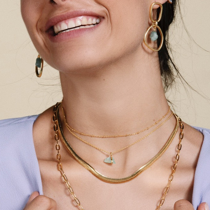 Lavani Colgante Piedra Bruta Aguamarina