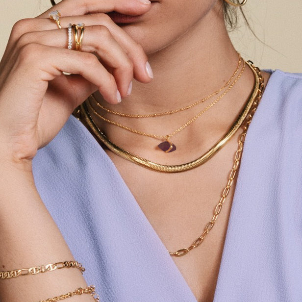 Lavani Colgante Piedra Bruta Morado