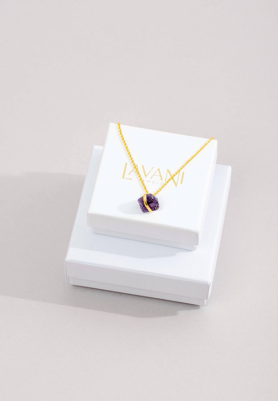 Lavani Colgante Piedra Bruta Morado