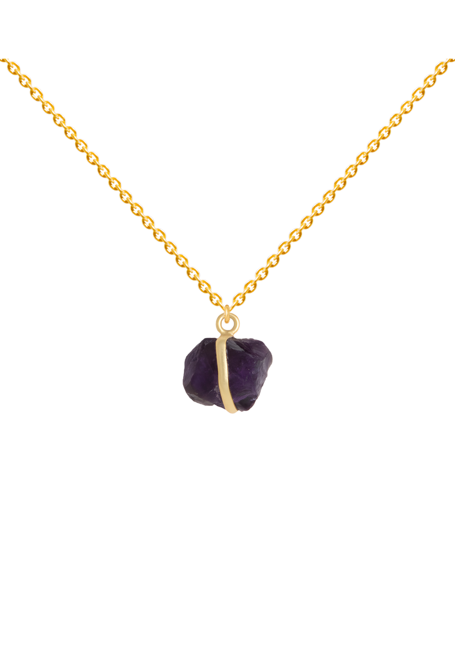 lavani Colgante Piedra Bruta Morado