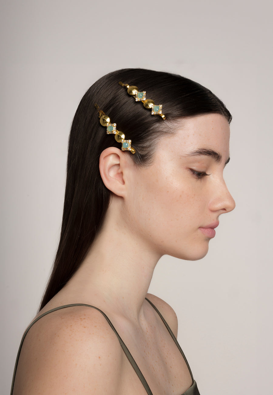 Lavani Horquilla Elara Aguamarina