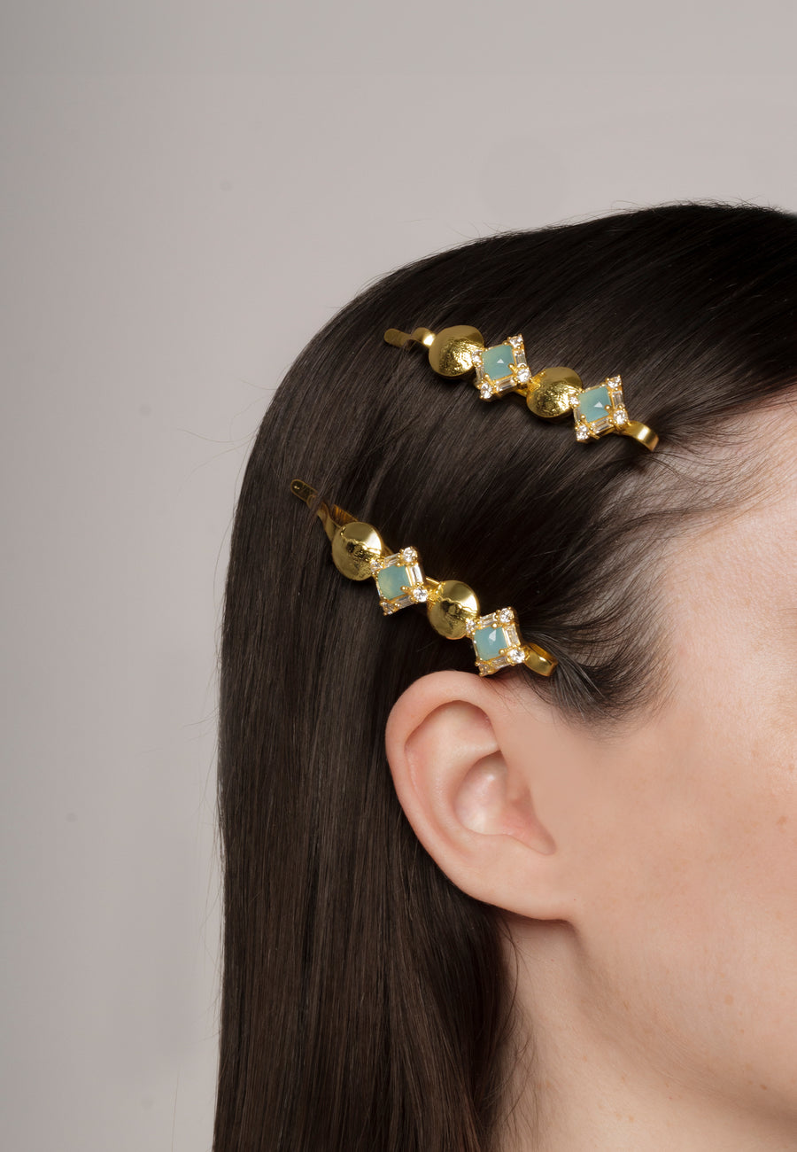 Lavani Horquilla Elara Aguamarina