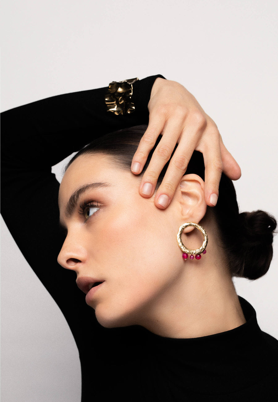 Lavani Pendientes Adara Fucsia