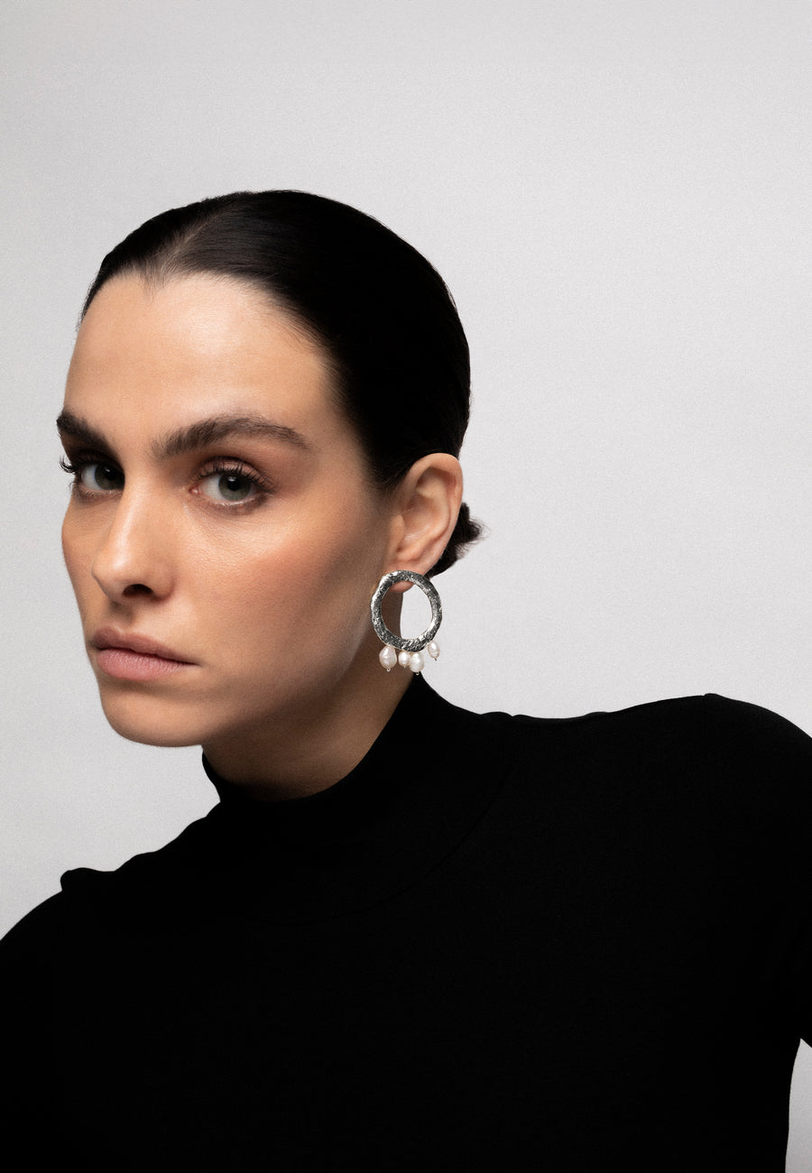 Lavani Pendientes Adara Perlas Plata