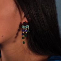 Lavani Pendientes Adoration Azul Eléctrico Y Verde