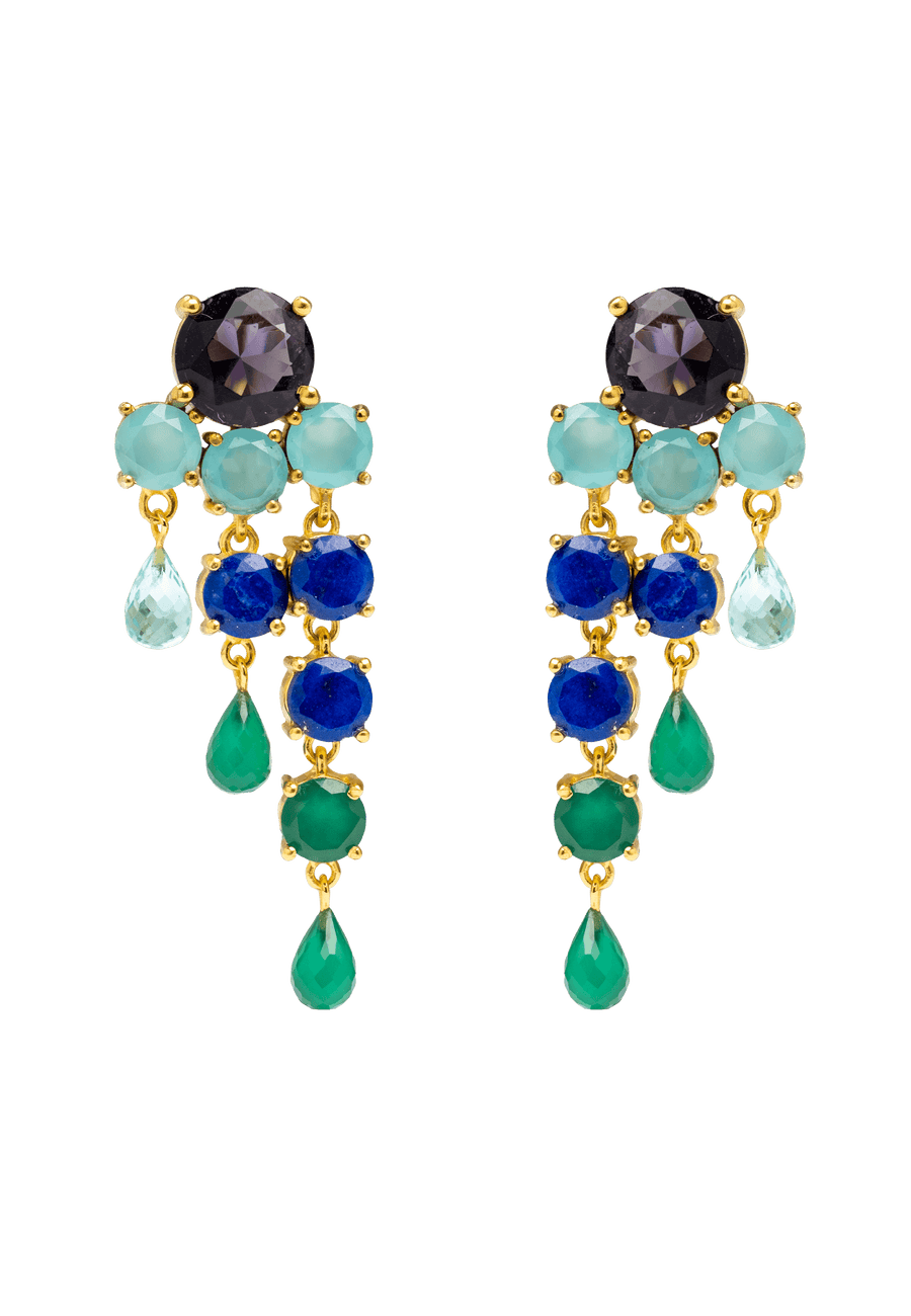 lavani Pendientes Adoration Azul eléctrico y Verde