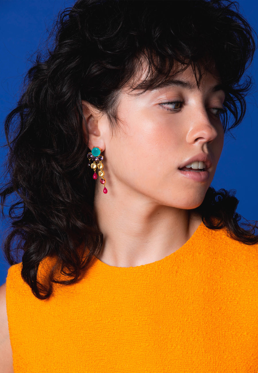 Lavani Pendientes Adoration Rosa Y Morado