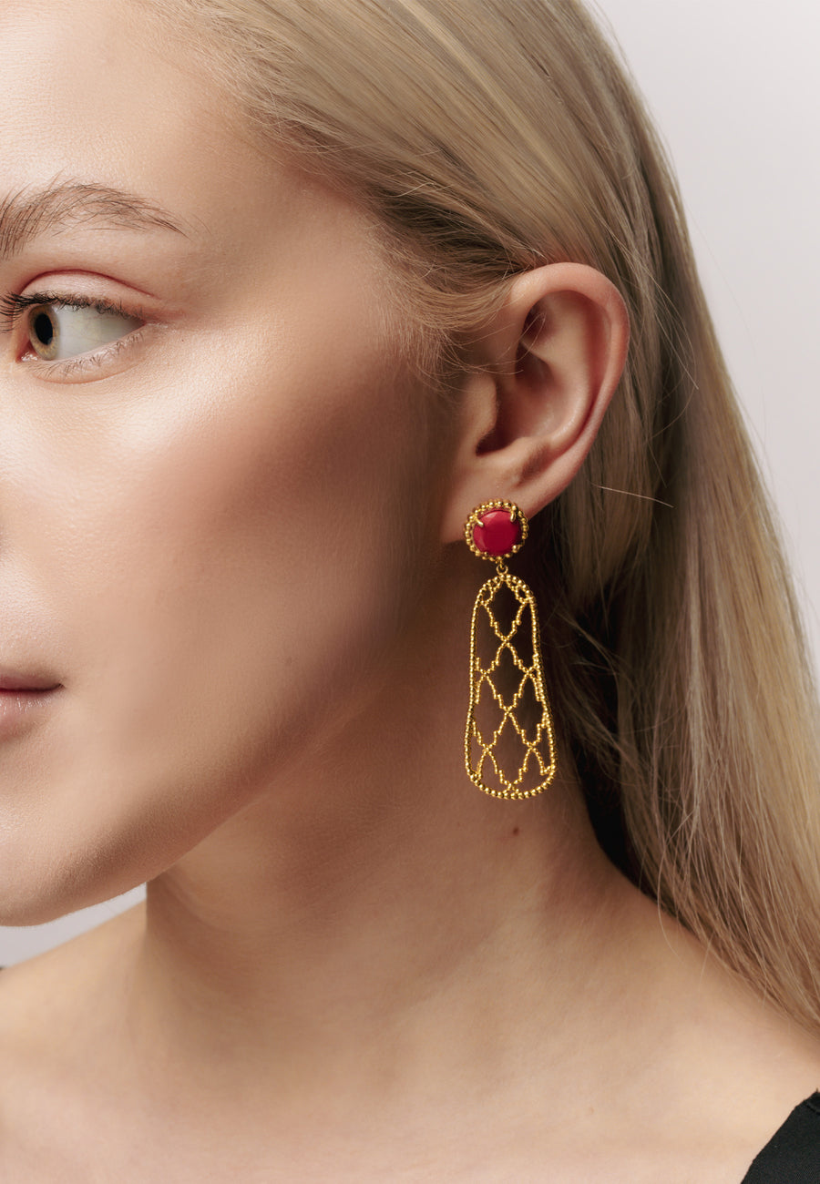 Lavani Pendientes Alhambra Rojo