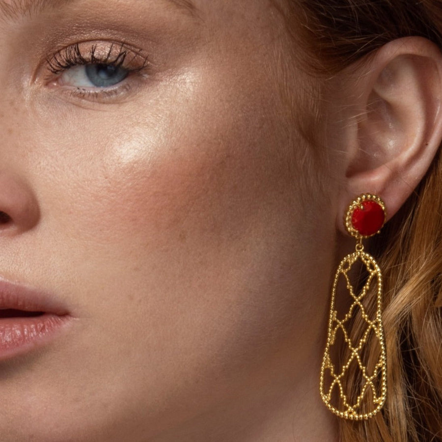 Lavani Pendientes Alhambra Rojo