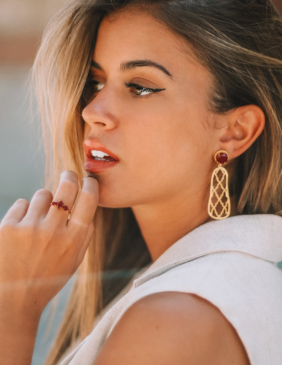 Lavani Pendientes Alhambra Rubí