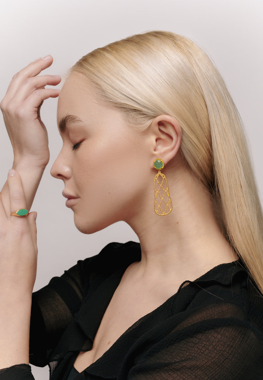 Lavani Pendientes Alhambra Verde Menta