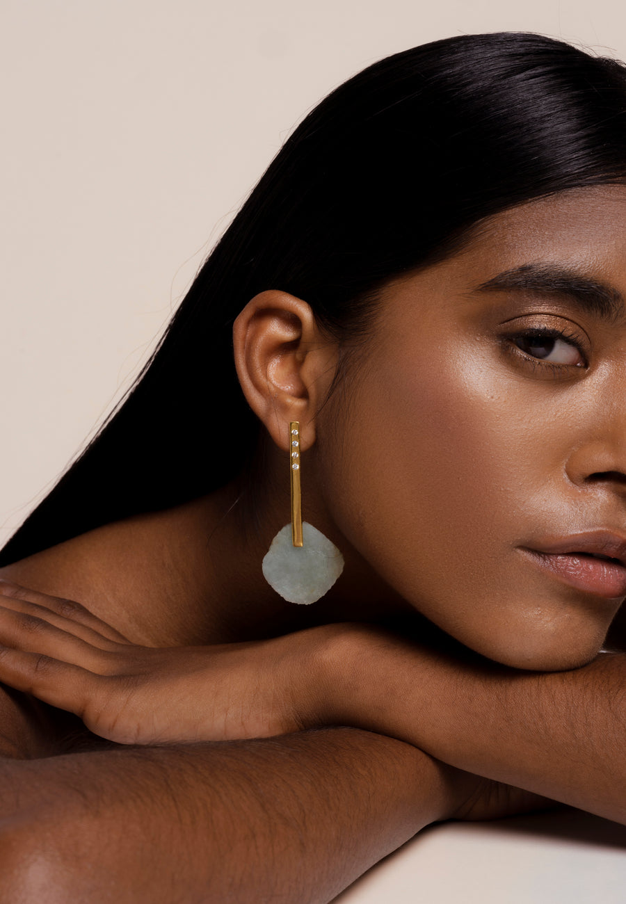 Lavani Pendientes Bindu Aguamarina