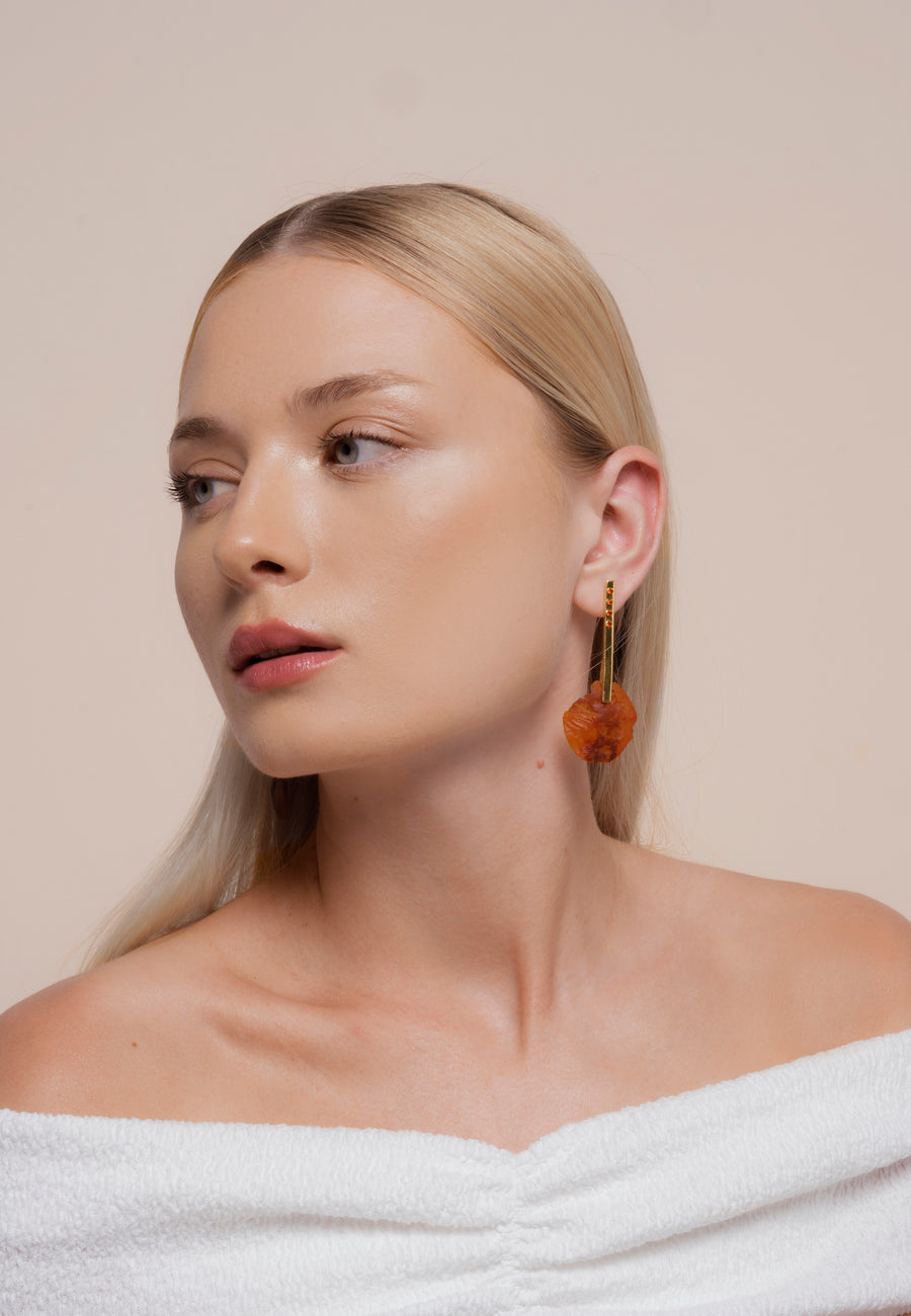 Lavani Pendientes Bindu Naranja