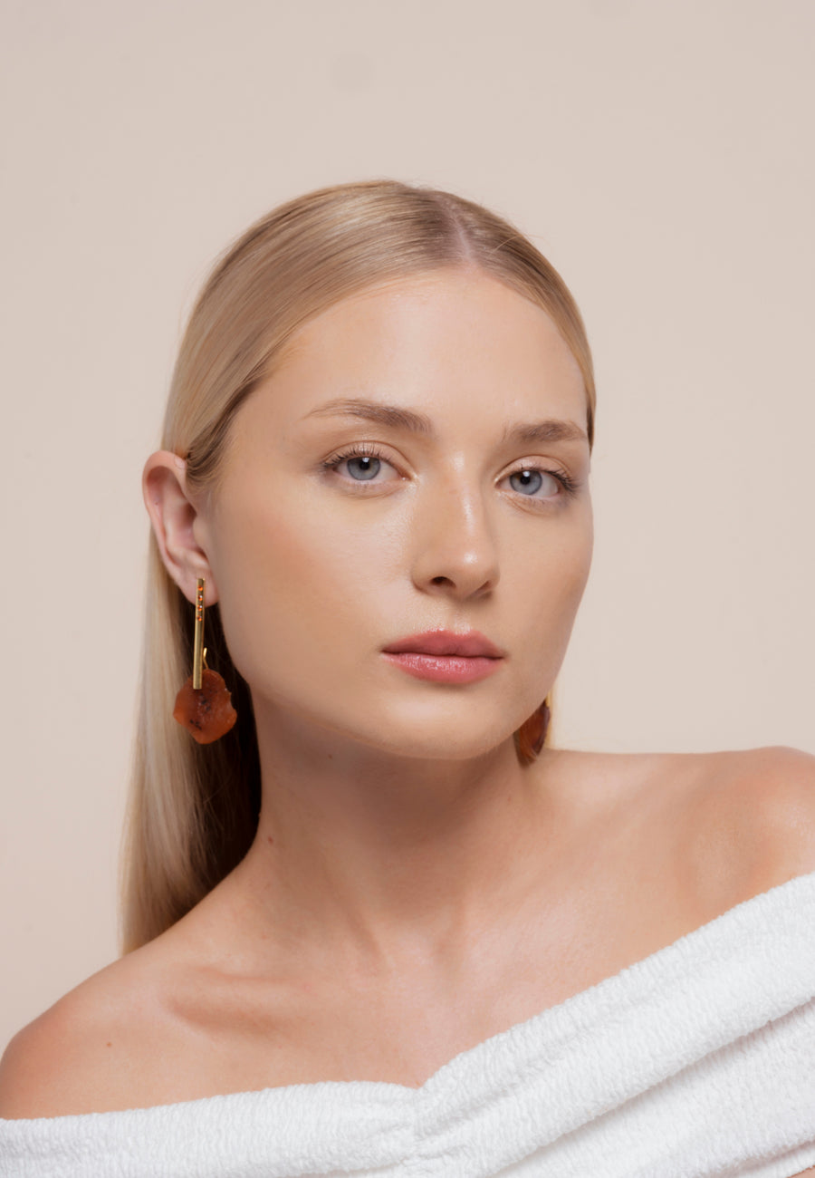 Lavani Pendientes Bindu Naranja