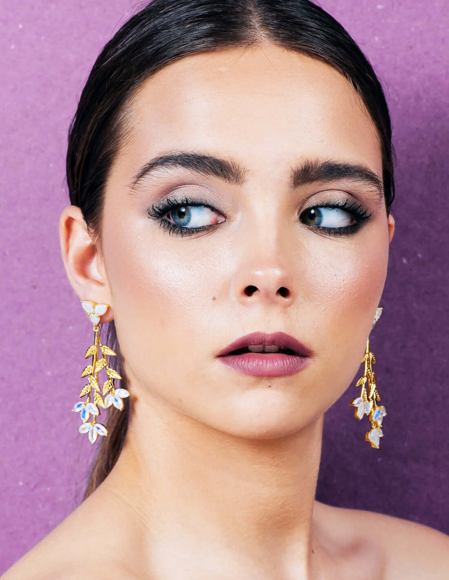 Lavani Pendientes Blume Blanco