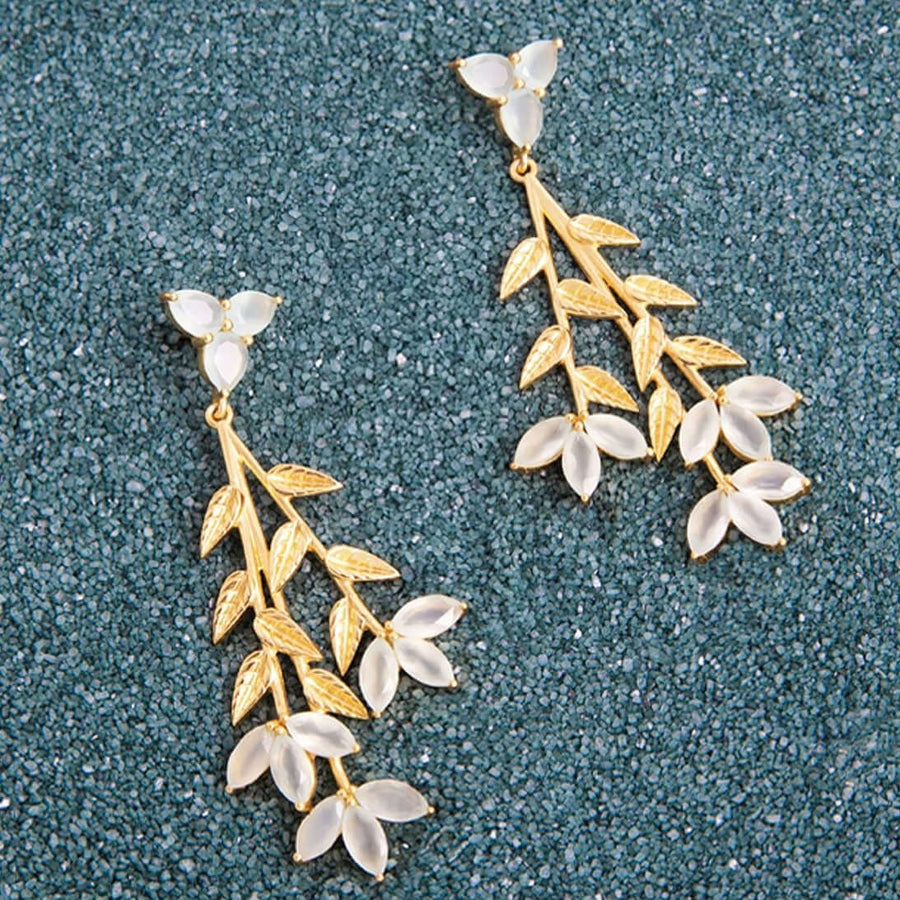 Lavani Pendientes Blume Blanco