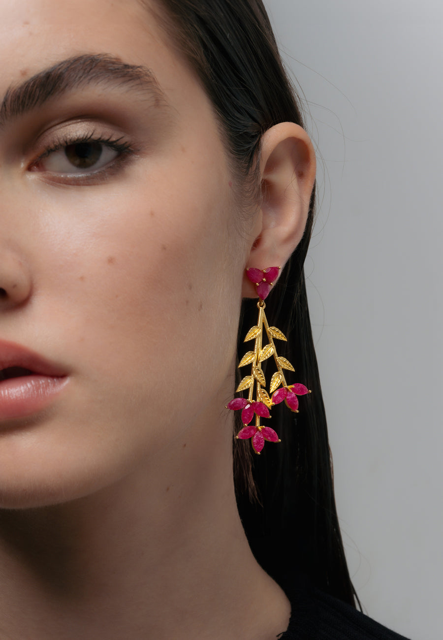 Lavani Pendientes Blume Burdeos