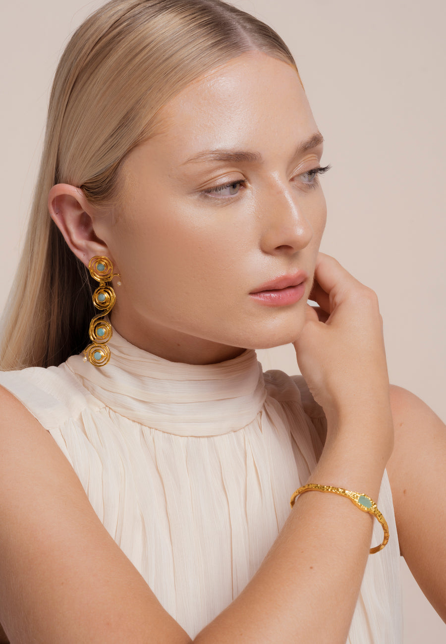 Lavani Pendientes Breathe Aguamarina