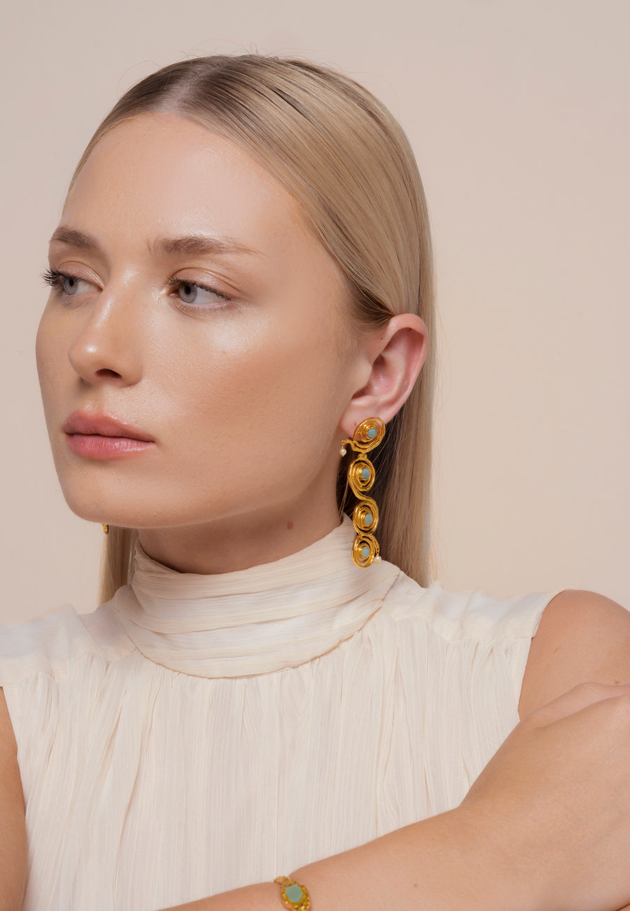 lavani Pendientes Breathe Aguamarina