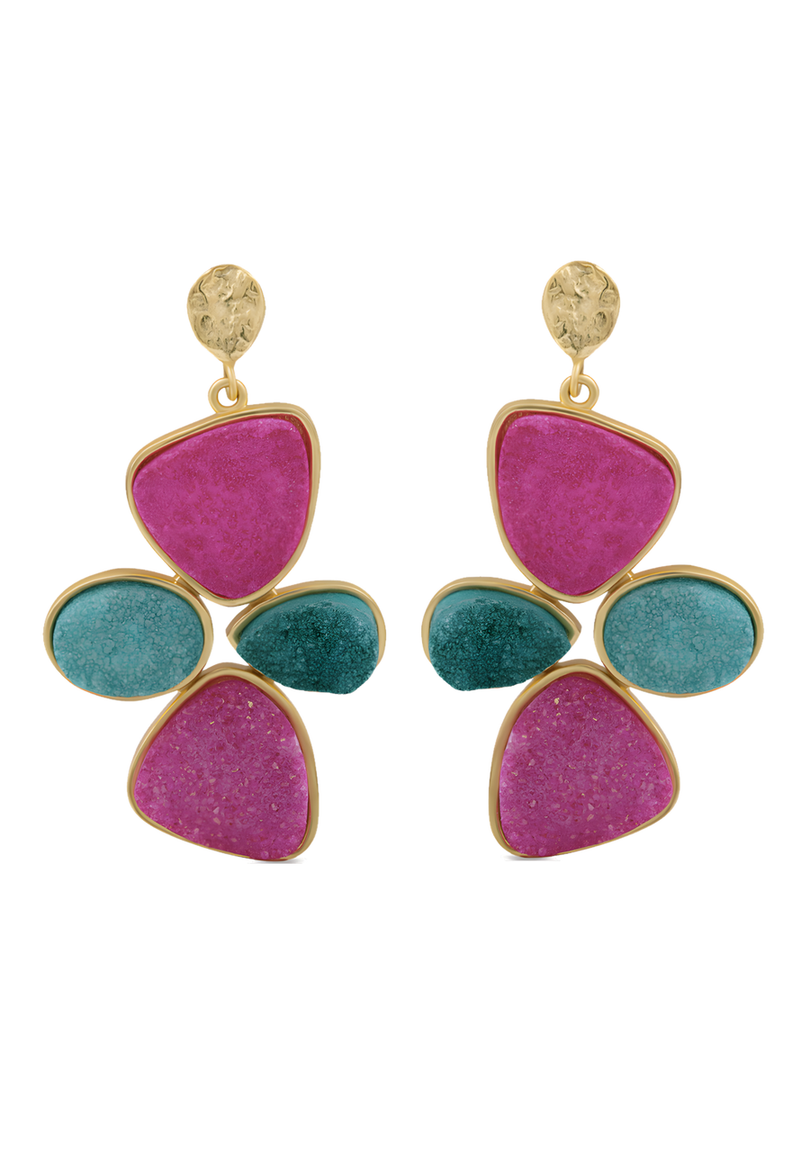 lavani Pendientes Buganvilla y Verde Mars