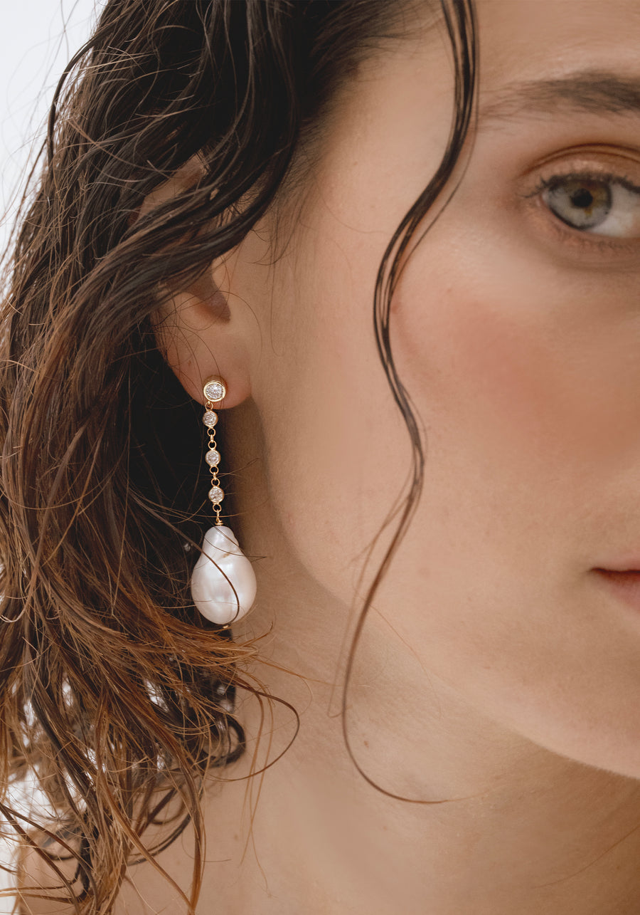 Lavani Pendientes Celine Perla Barroca