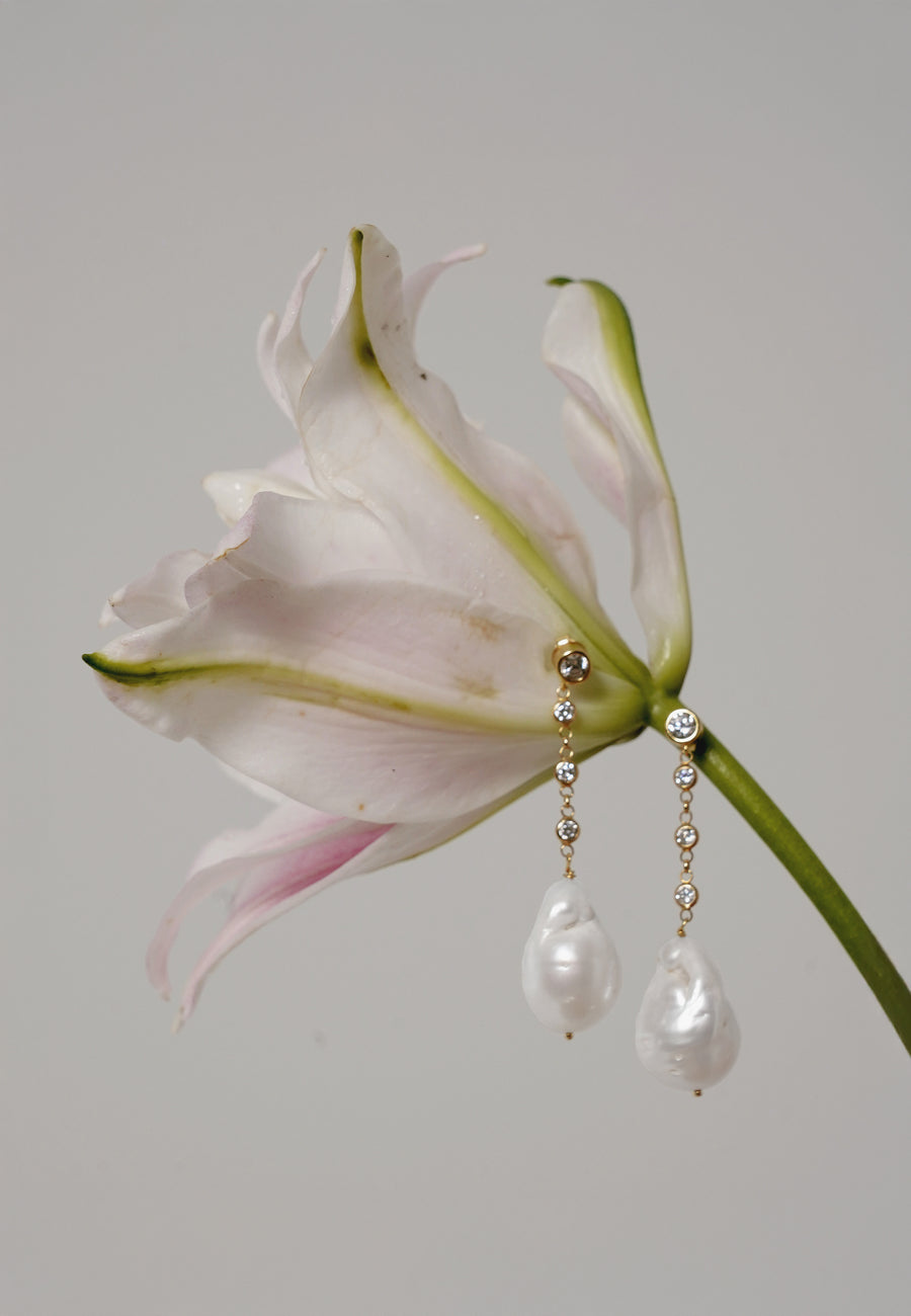 Lavani Pendientes Celine Perla Barroca