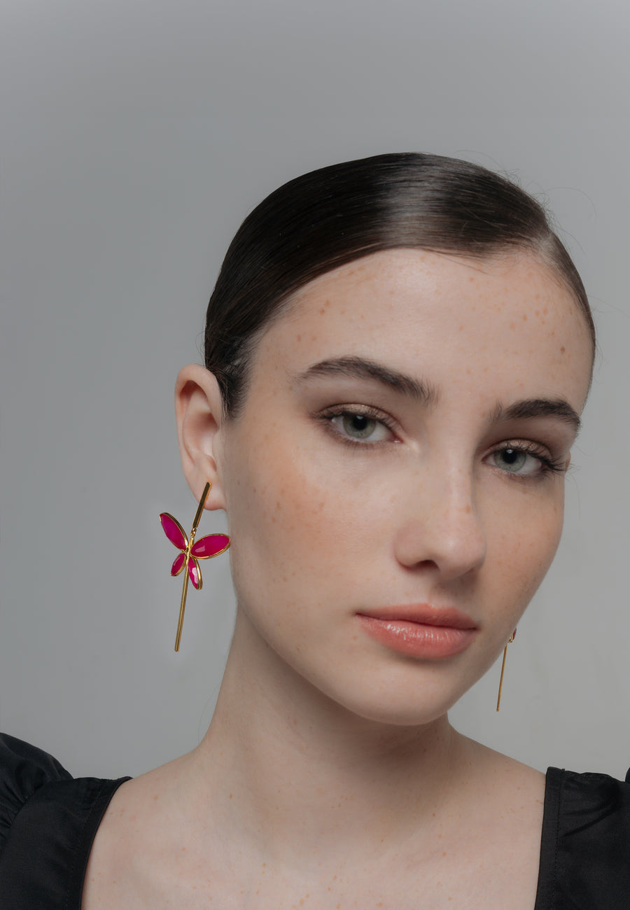 Lavani Pendientes Dafne Fucsia