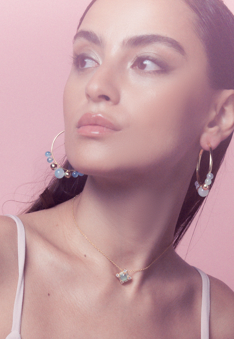 Lavani Pendientes Elara Aguamarina