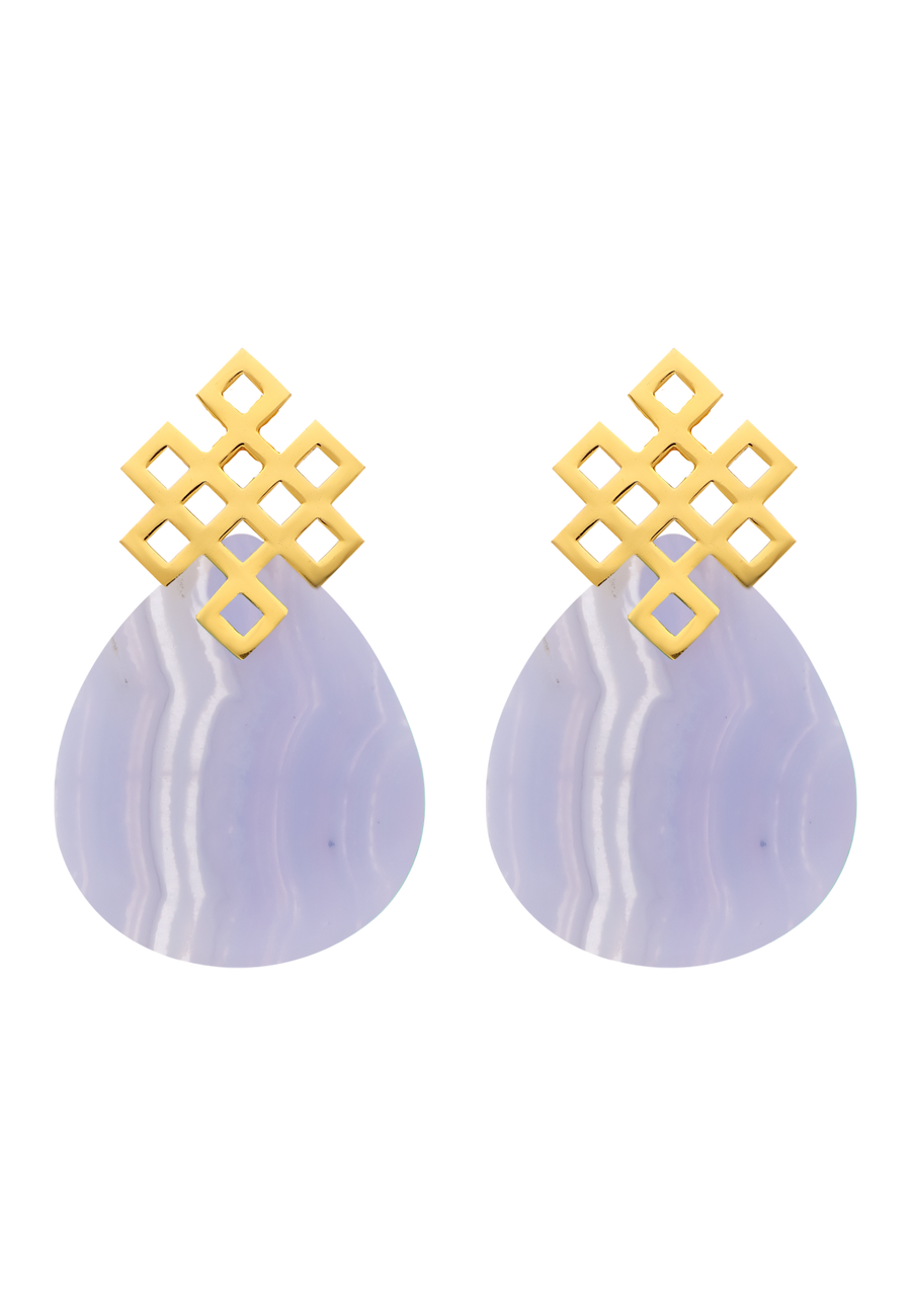 lavani Pendientes Endless Knot Azul