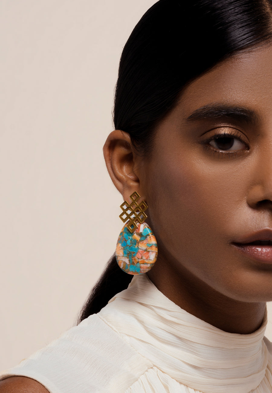 Lavani Pendientes Endless Knot Multicolor