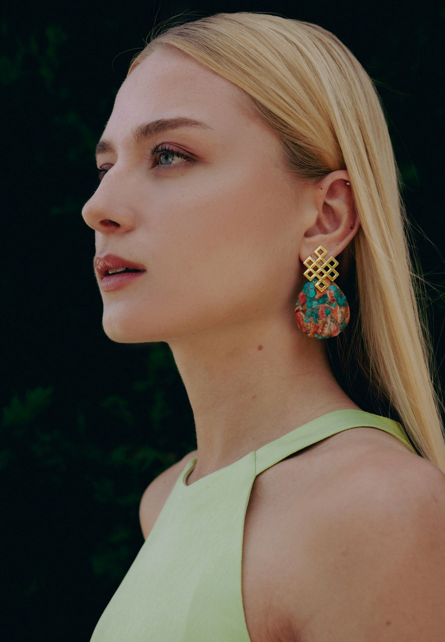 Lavani Pendientes Endless Knot Multicolor