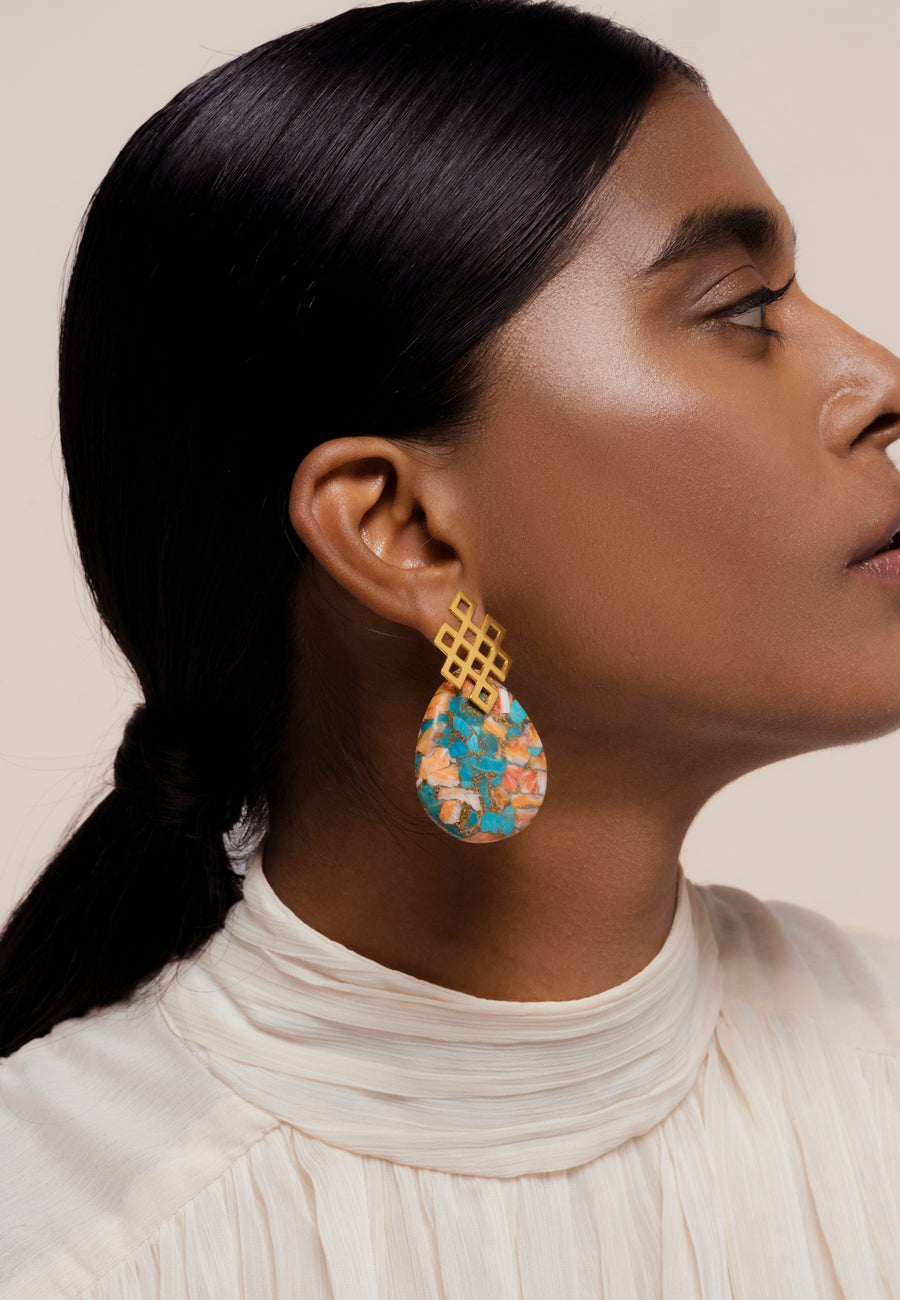 Lavani Pendientes Endless Knot Multicolor