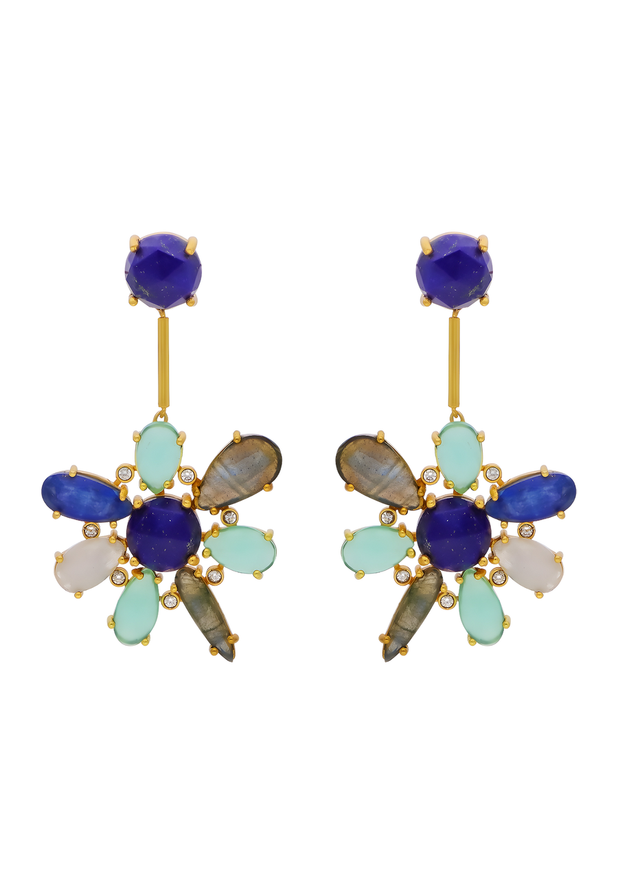 lavani Pendientes Hibiscus Azul