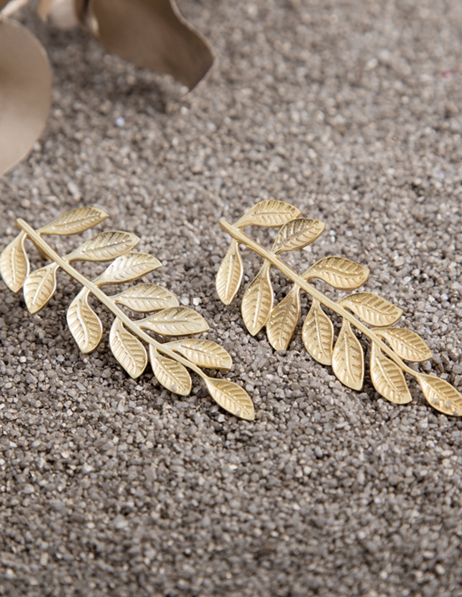 Lavani Pendientes Hoja Dorada Veli